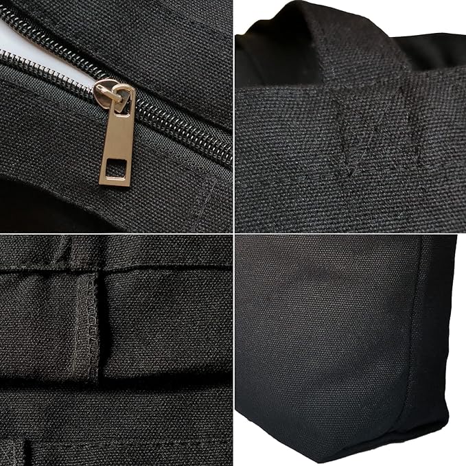 Black tote Bag with zipper (Farm Theme)