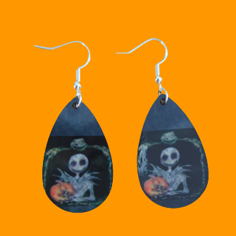 Earrings - Double sided sublimated Jack image on silver hook