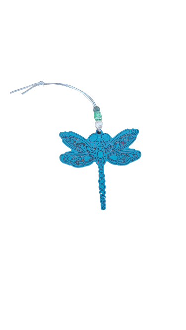 Car Ornaments - Resin dragonfly with beads