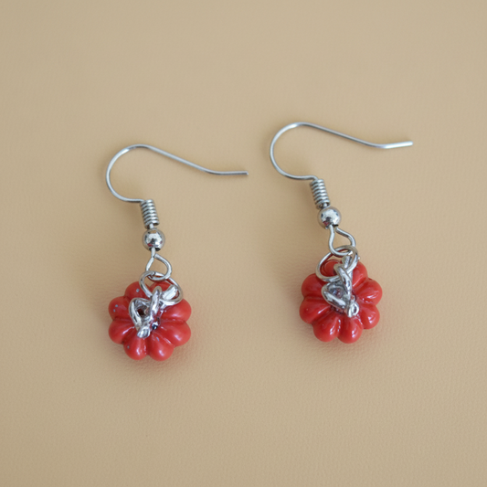Earrings - pumpkin charm on hook