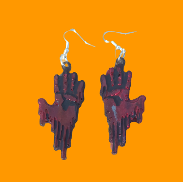 Earrings - Resin bloody hand