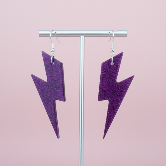 Earrings - Resin lightning bolt on hook