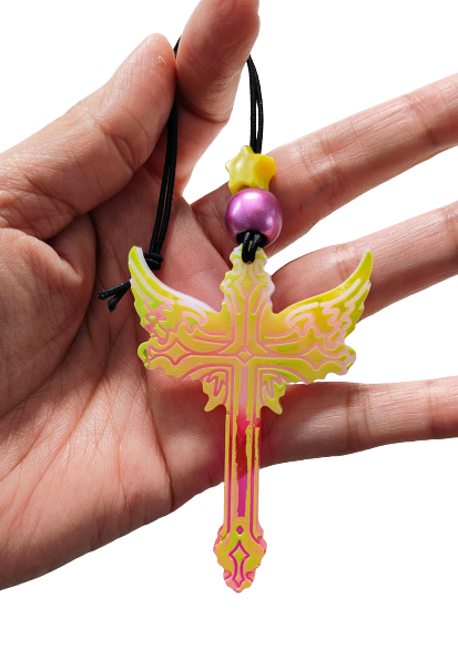 Car Ornaments - Resin cross with beads