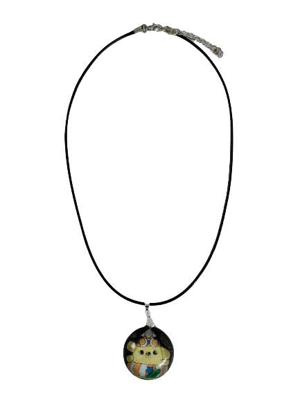 Necklace - 17.5 inches black waxed cord with resin Pompompurin pendant