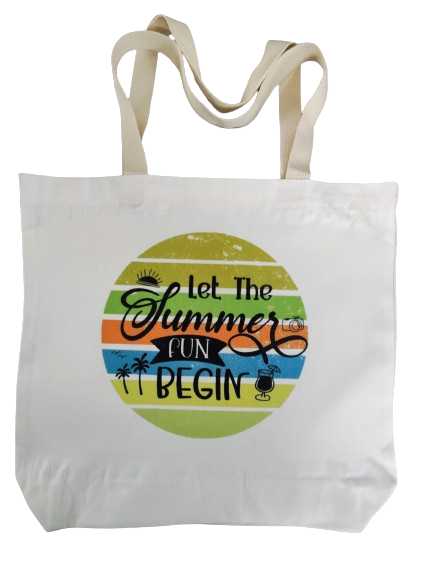 Double sided tote Bag with makeup bag (Let the Summer fun begin)