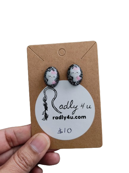 Earrings - 3D Hello Kitty Resin on post
