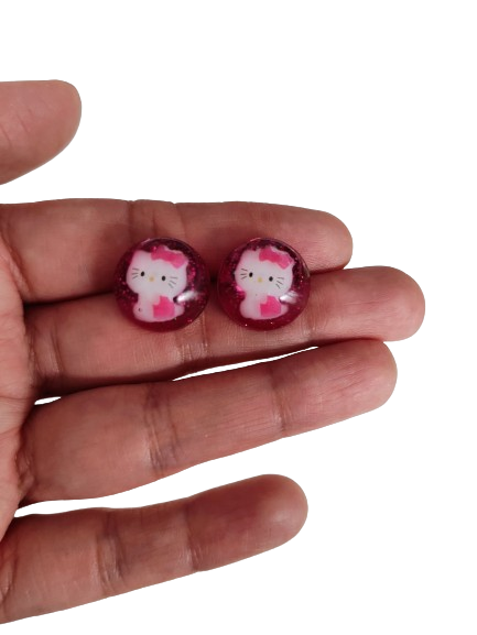 Earrings - 3D Hello Kitty Resin on post