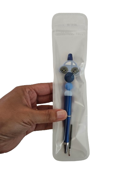 Pen -Car silicon beaded acrylic pen (black ink)