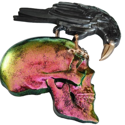 Knickknack - Resin Crow on skull