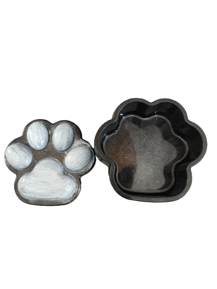 Knickknack - Resin cat paw trinket dish with lid