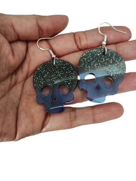 Earrings - Resin skull on hook