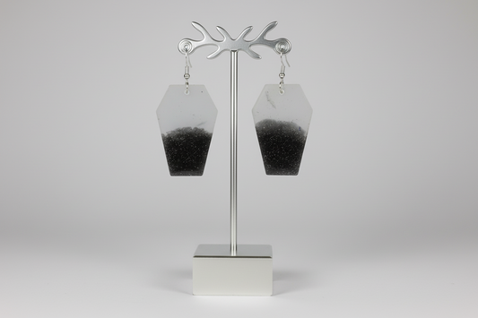 Earrings - Resin coffin on hook