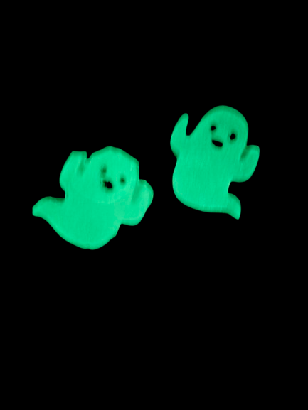Earrings - Resin ghost on post