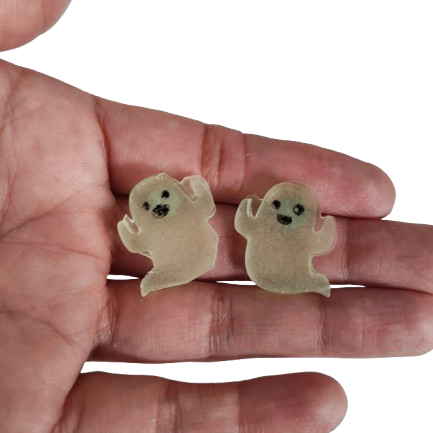 Earrings - Resin ghost on post