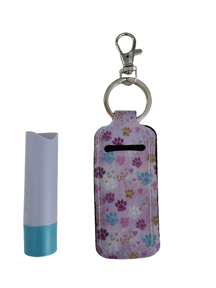 Keychain - Sublimated lipstick holder (Paw prints)