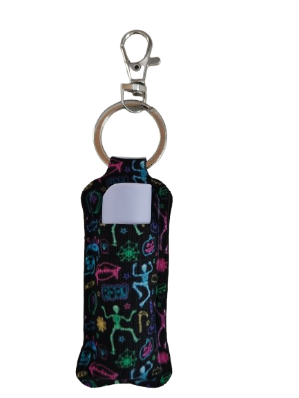 Keychain - Sublimated lipstick holder (Skeletons)