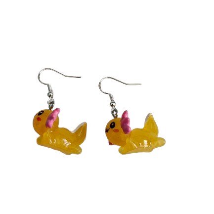 Earrings - Resin axolotl on hook