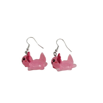 Earrings - Resin axolotl on hook
