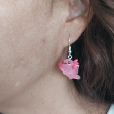 Earrings - Resin axolotl on hook