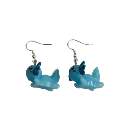 Earrings - Resin axolotl on hook