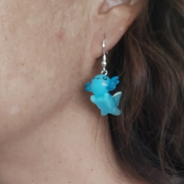 Earrings - Resin axolotl on hook