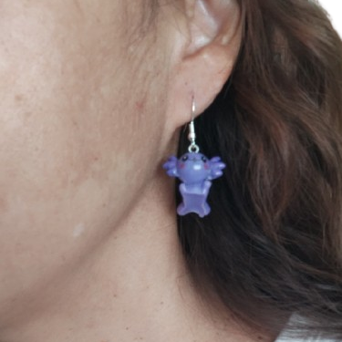 Earrings - Resin axolotl on hook