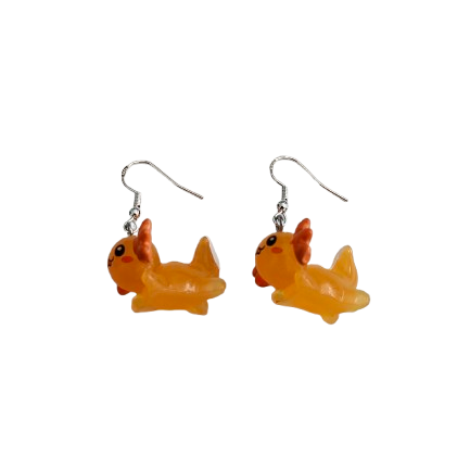 Earrings - Resin axolotl on hook