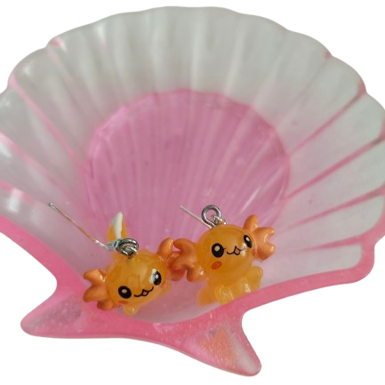Earrings - Resin axolotl on hook