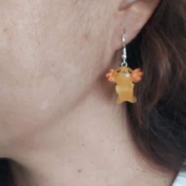 Earrings - Resin axolotl on hook