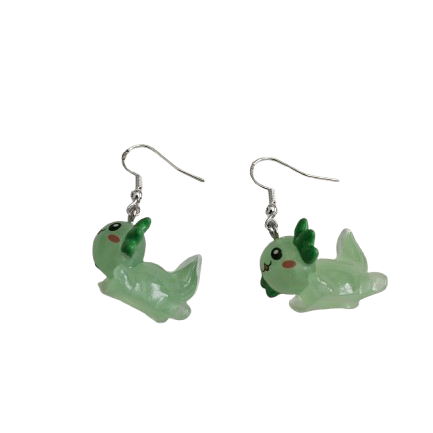 Earrings - Resin axolotl on hook