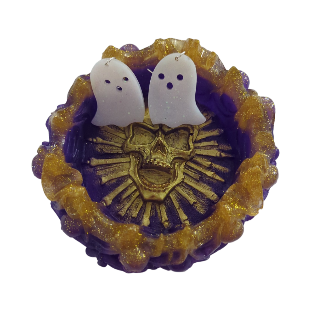 Earrings - Resin ghost on hook