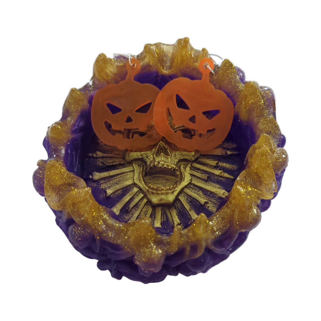 Earrings - Resin pumpkins on hook