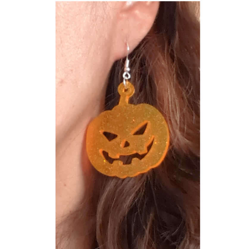 Earrings - Resin pumpkins on hook