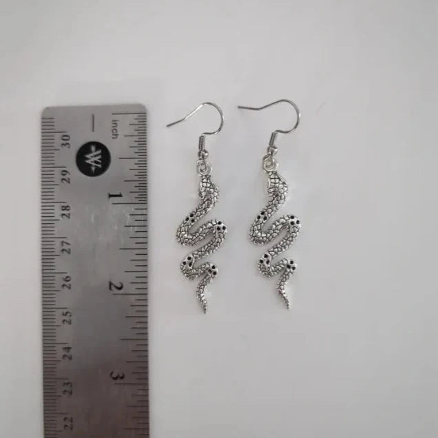Earrings - Alloy Snake Charm on hook
