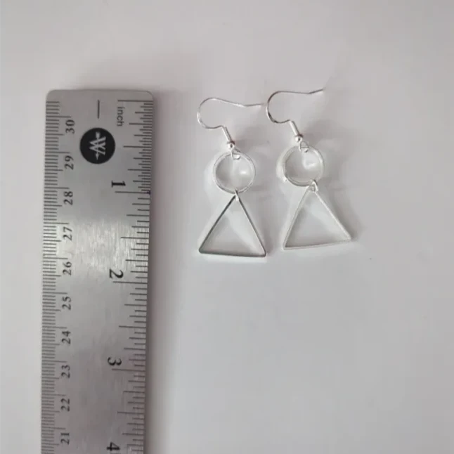 Earrings - Circle and triangle on hook