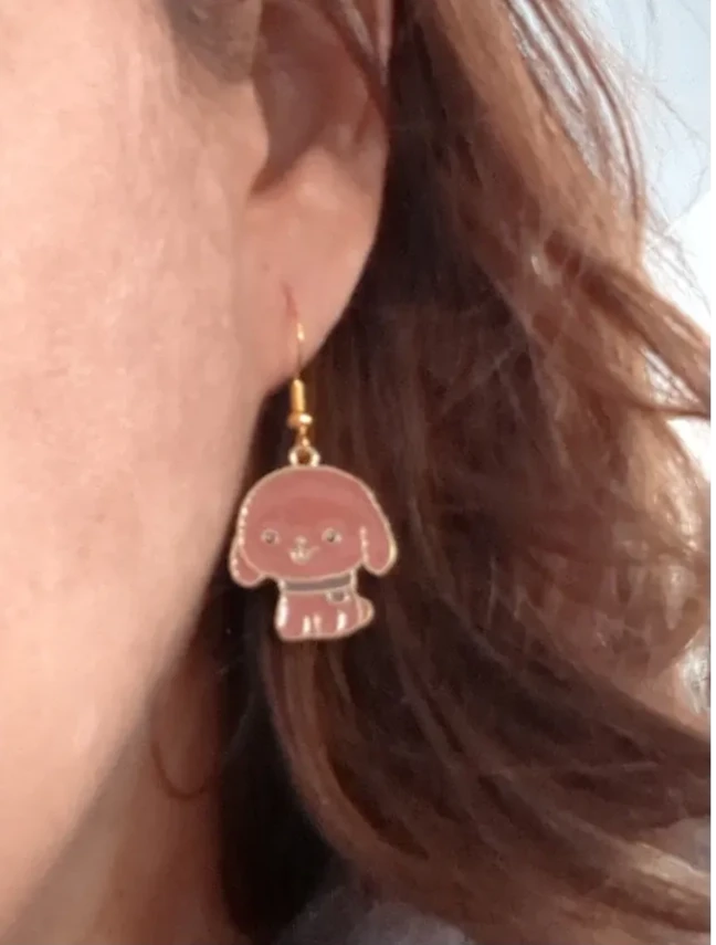 Earrings - Dog #2 on gold hook