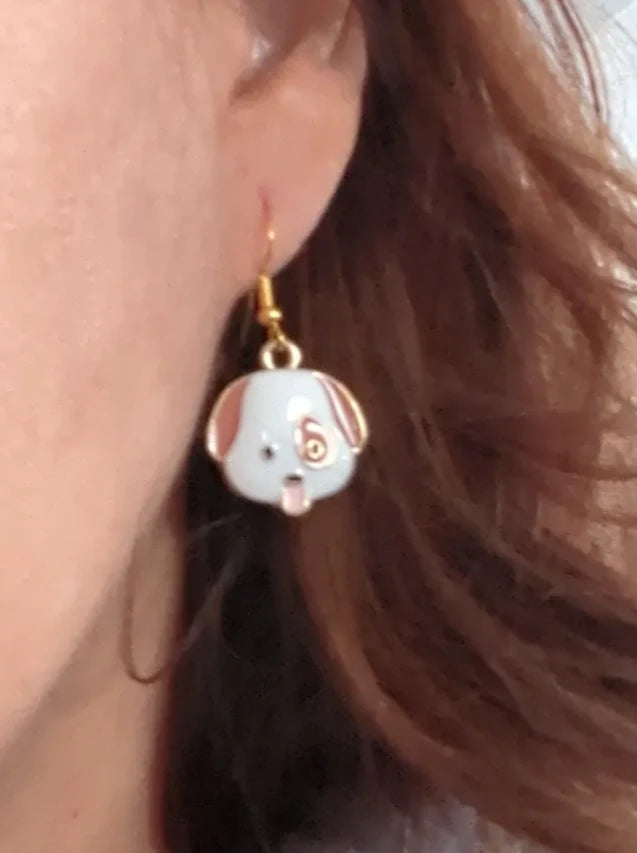 Earrings - Dog #3 on gold hook
