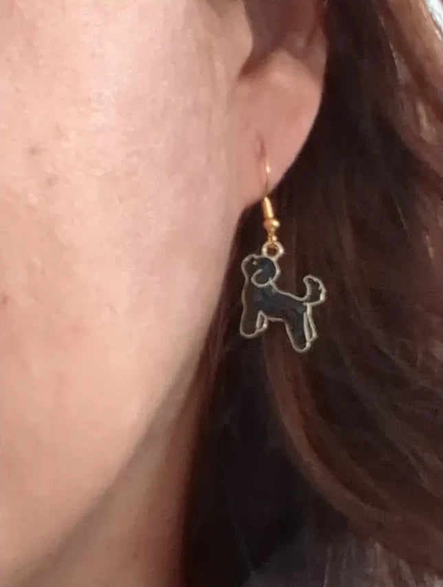 Earrings - Dog #4 on gold hook