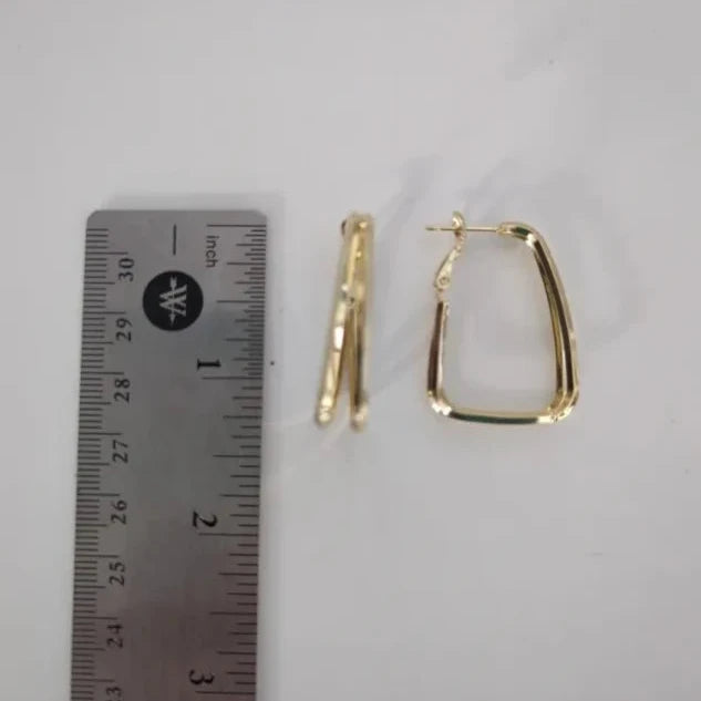 Earrings - Gold angled rectangle earrings