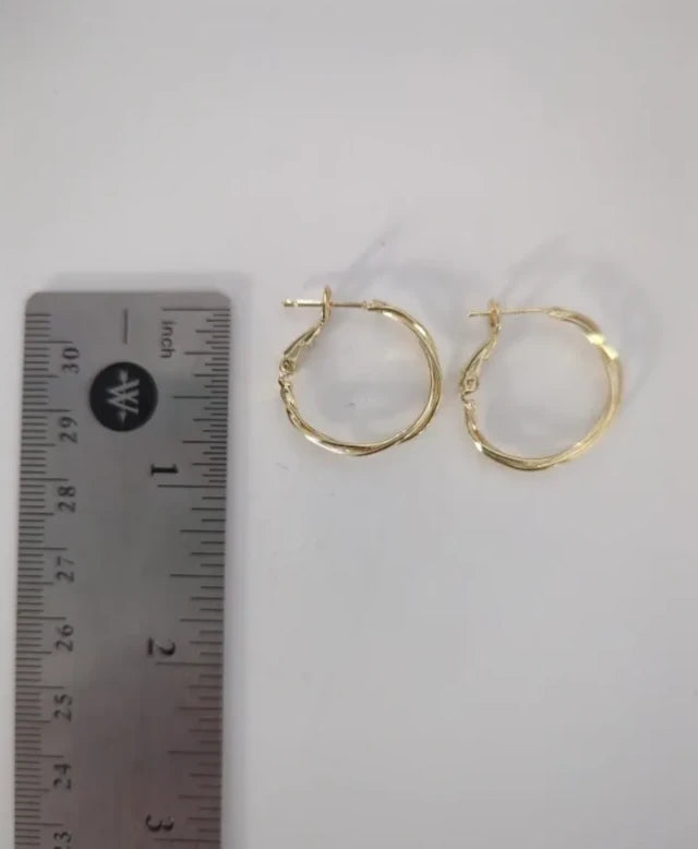 Earrings - Gold twist loop earrings