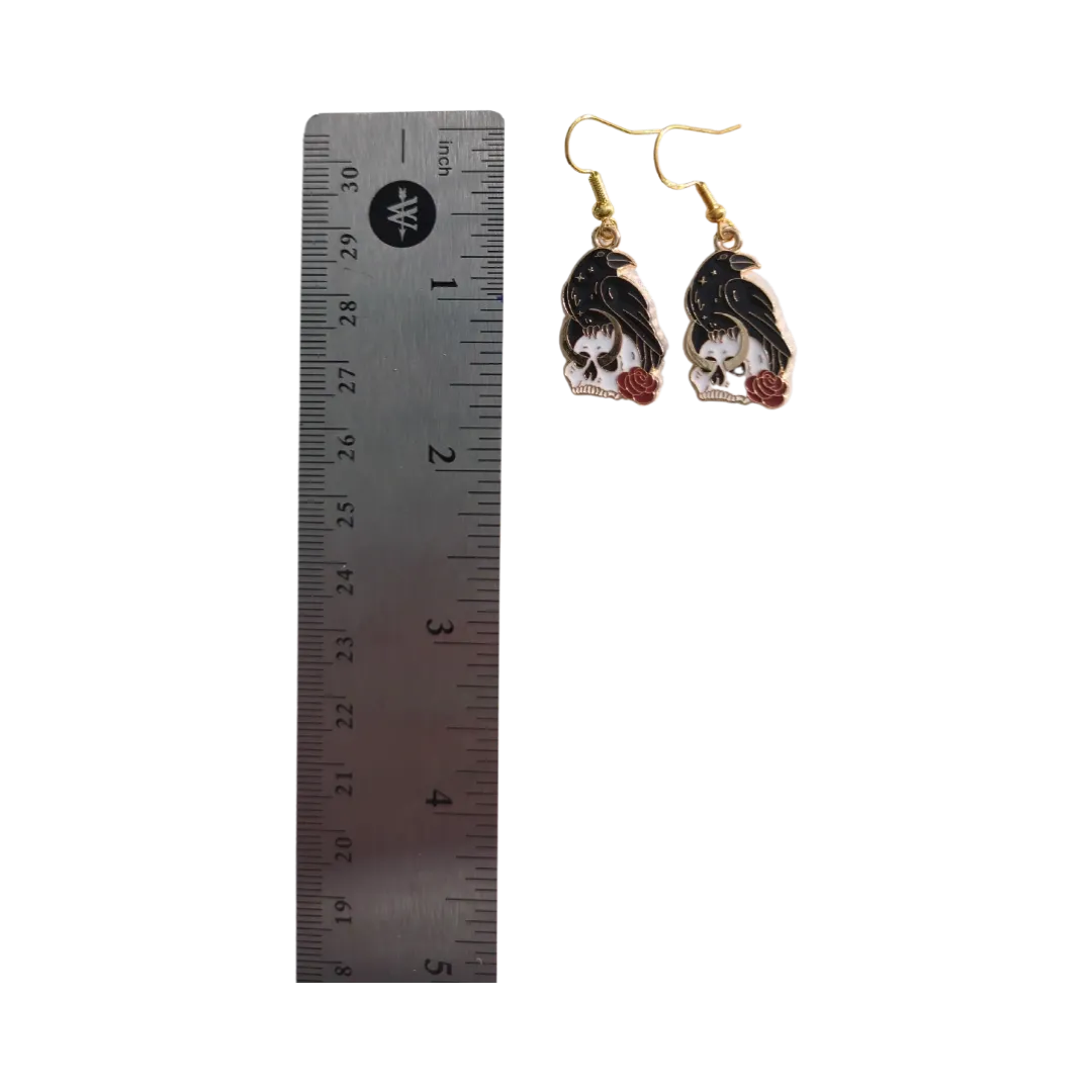 Earrings - Gothic Charms on gold hook