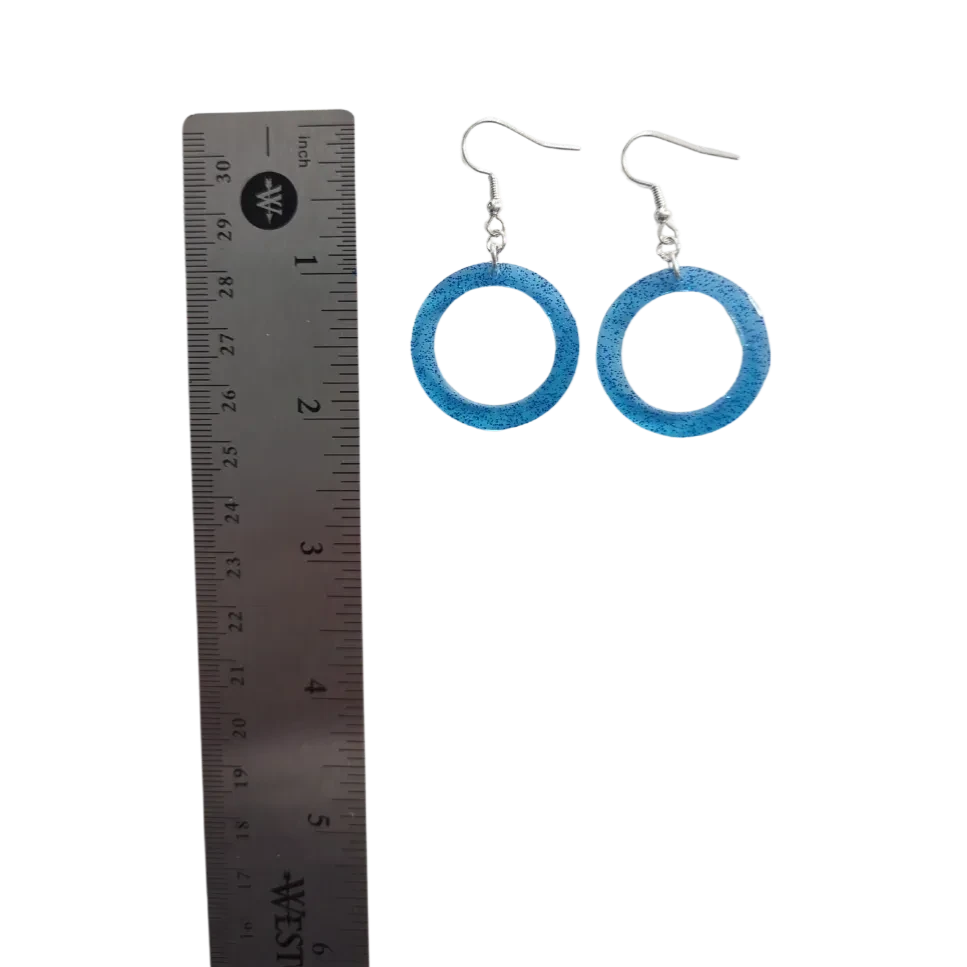 Earrings - Resin medium open circle on silver hook