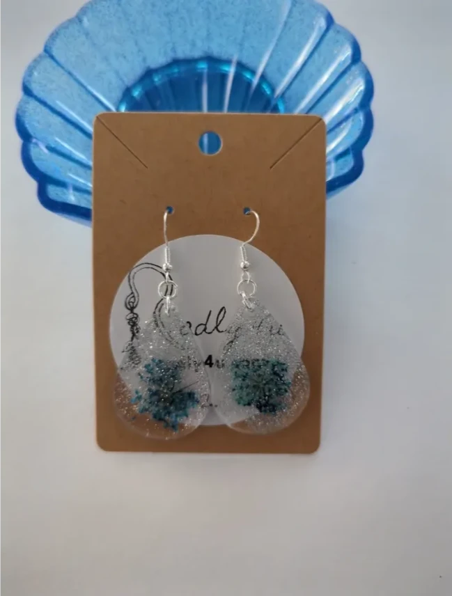 Earrings - Resin small teardrop on hook