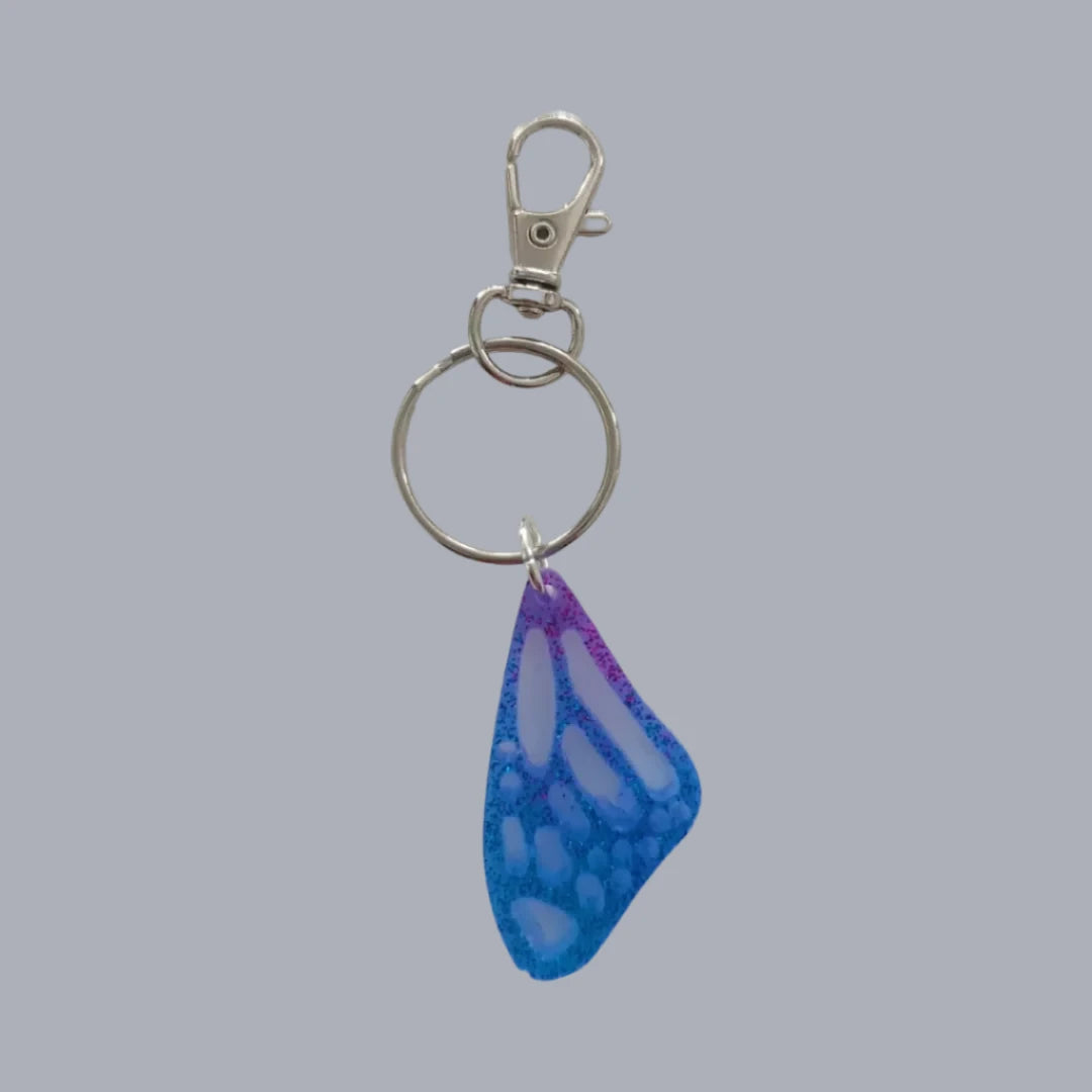 Keychain - Resin wing (Purple and blue)