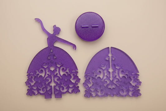 Resin puffy dress dancer jewelry holder