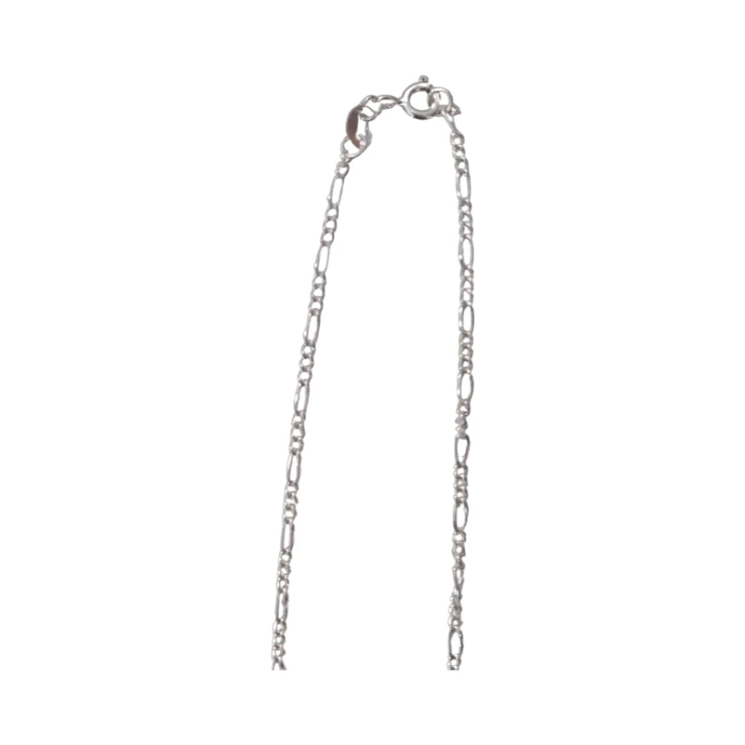 Necklace - 21 inches 925 silver figaro chain with sun moon charm