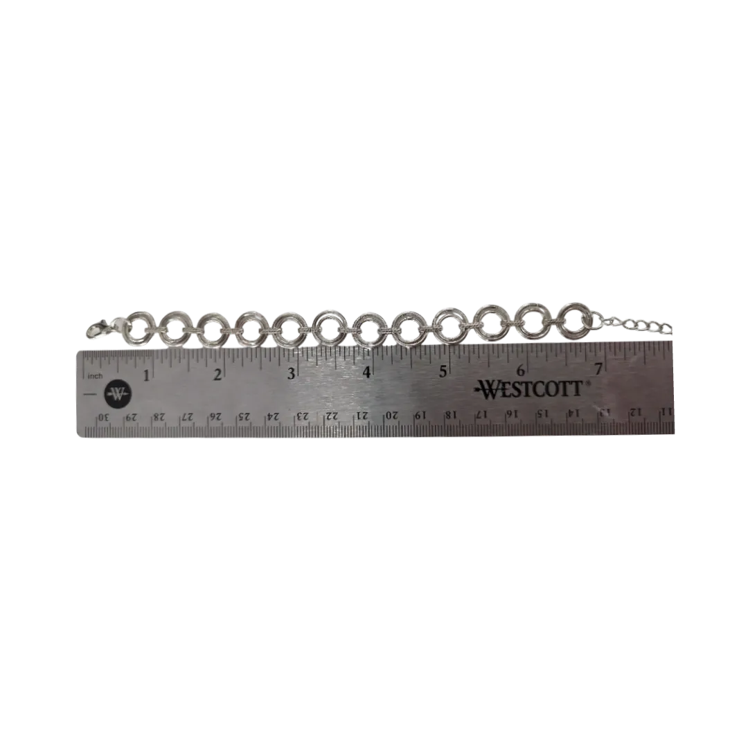 Bracelet - 7 inches Silver circles linked specialty chain Bracelet