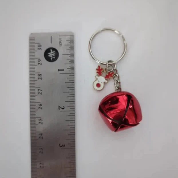Keychain - Christmas charm with One big red jingle bell