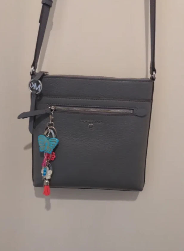 Bag Charms - Butterfly Flower charm Beads Chains and tassel