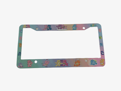 Add some fun and personality to your car with our License Plate Frame featuring the beloved Care Bears. Made of lightweight metal aluminum, it provides lasting protection against rust and aging. Easy to install and suitable for all US and Canadian license plates. Weighs only 2 oz and measures 12.2x6.3x0.04 inches.
